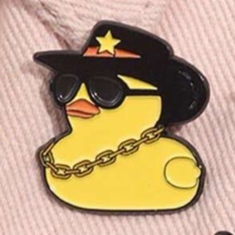 Rubber Duckie Cowboy Sheriff Sunglasses Enamel Pin